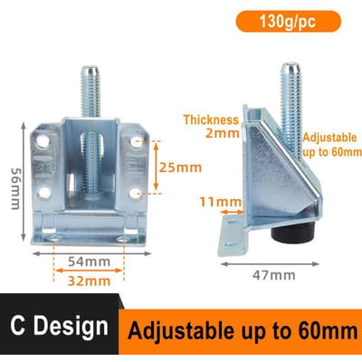 1 STuks Meubel Nivelleerpoot Met Antislip Pad Voor Tafel Kast Verstelbare Heavy Duty Poot Nivelleer Voeten voor Huis
