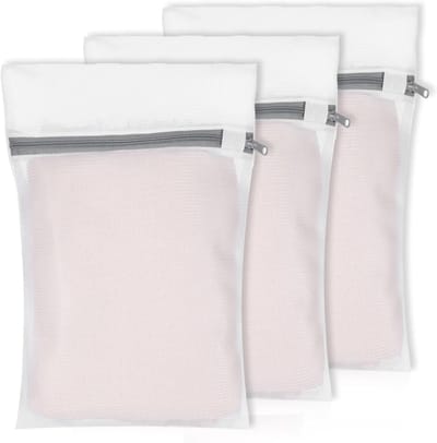 3x Mesh Waszakken 30x40cm voor Wasmachine, Wasnet met Rits, Ideaal voor Kleding en Delicate Stoffen