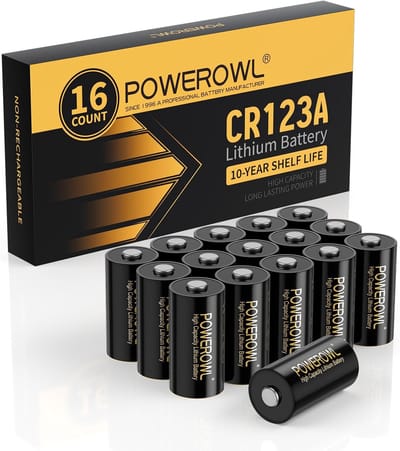Oplaadbare 3V Lithiumbatterij CR123A - 16 Stuks