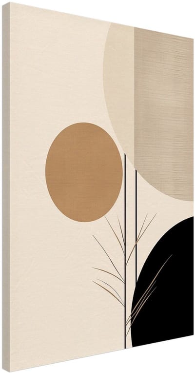 Canvas Schilderij - Japandi - Abstract II 50x70 cm - Abstract Wanddecoratie Woonkamer & Slaapkamer