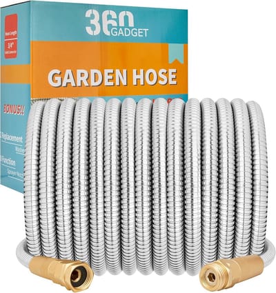 Metalen Tuinslang 30,5 m - Zware Roestvrijstalen Waterslang met 8 Functies Sproeier en Lekbestendige Fittingen voor Tuin en Outdoor Gebruik