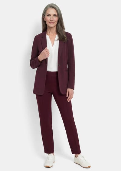 Lichte jersey blazer met uitstekende bewegingsvrijheid - bordeaux - Gr. 19 van Goldner Fashion