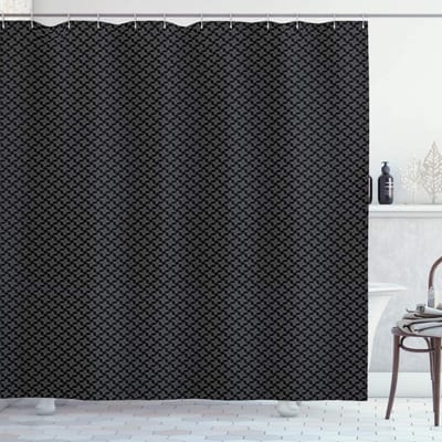 ABAKUHAUS douchegordijn – Geometrische sterren – 175 x 220 cm – koksgrijs
