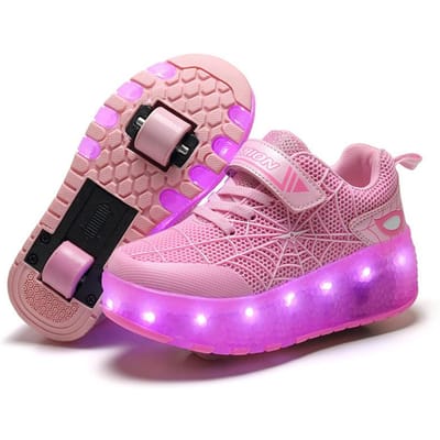 Nieuwe USB Opladen LED Flash Wegloopschoenen Dubbelwiel Heren- en Dames Kinderwielschoenen 31