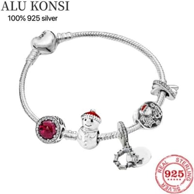 100 %925 Sterling Zilver Europese Hartvormige Hanger Bedel Armband Geschikt voor Dames Sieraden Slangenketting Mode Fijne Armbanden 18cm white