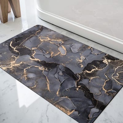 Absorberende en Sneldrogende Badmat 40x60cm, Antislip Diatomiet Badmat voor Badkamer en Douche, Wasbaar, Donkergrijs