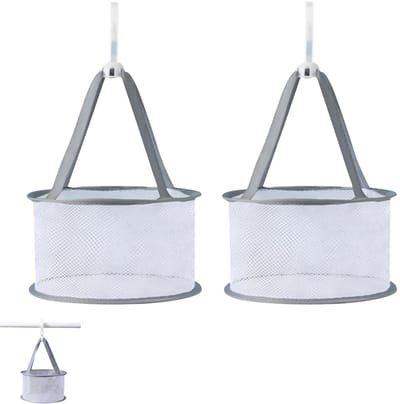 2 stuks - Droognet voor make-upborstels - Hangend netmandje - Droog- en opbergrek voor sponsjes - Droognet voor beautyblenders - Mini wasmandje - Droogrek voor make-upborstels - Winddicht droogrek van gaas - Geschikt voor make-up tools en borstels