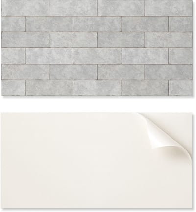 Decoratief vinylpaneel met afbeeldingen voor keuken of badkamer, 100x50 cm, baksteenpatroon in 3D-layout.