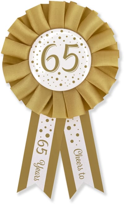 BTH - Broche - 65 Jaar - Goud-Wit - Pins - Broches Dames - Verjaardag - Decoratie - Versiering - 65 Jaar Verjaardag - 1st