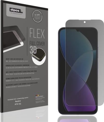 dipos FLEX – Matte Privacy Screenprotector geschikt voor Redmi R70 5G | Volledige Schermbescherming | Case-Friendly
