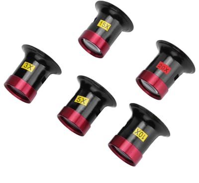 Jhubersproducts - Juweliersloep - Vergrootglas - Draagbaar en lichtgewicht - 10x vergroting - Perfect voor horlogemakers en juweliers - 5 stuks