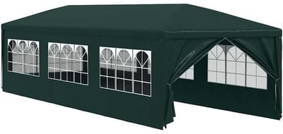 Partytent opvouwbaar - Paviljoen - 3x9 m - Easy up - Waterdicht - Met Zijwanden - Weerbestendig- Groen