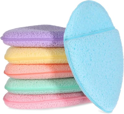 Zes Kleurige Gezichtsponsjes voor Reiniging, Herbruikbare Scrubber Pads voor Dagelijks Gebruik en Make-up Verwijdering