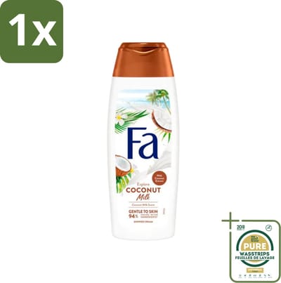 1 x Fa - Douchegel - Coconut Milk - Hydraterend & Kalmerend - Verzachtend - 250 ml- Douchegel Kokosmelk - Hydraterende Douchegel - Kalmerende Douchegel - Verzachtende Douchegel - Kokos-extract Douchegel