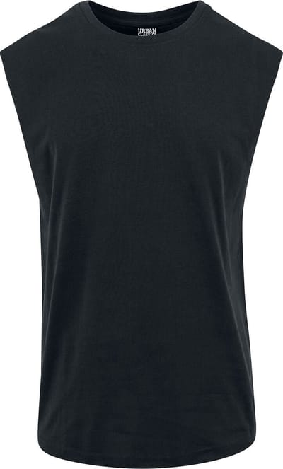 Urban Classics T-shirt - Open Edge Sleeveless Tee - S tot 5XL - voor Mannen - zwart