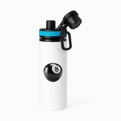 Hacebo® - Biljartbal waterfles met draaidop blauw - Biljart - Biljarters - Snooker - poolen - nummer 8 - water fles - 850ML