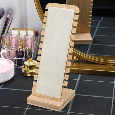 1 Stuks Eenvoudig Massief Hout Ketting Display Frame Sieraden Rekken Kettinghouder Displaybord beige