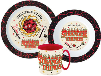Stranger Things Upside Down dinerset, micro plastic set met mok 350 ml