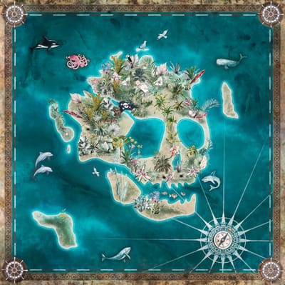 Fotobehang Skull Island - Meerkleurig - 2,50m X 250cm