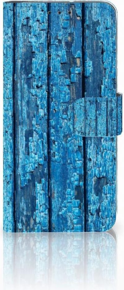 Motorola Moto G7 Power Book Style Case Wood Blue