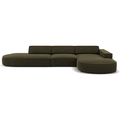 5-zits hoekbank Jodie velvet Chaise Longue rechts | Micadoni Limited Edition