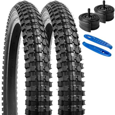 Set van 2 opvouwbare 20 inch fietsbanden 60TPI met binnenband en ventiel