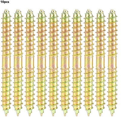 Dailygoods- Centreschroef 10 stuks 6 x 60 mm - Dubbele zelftappende verbinding - Schroefdraad - Bouten - Houtbewerking - Hoogwaardige kwaliteit - Schroeven