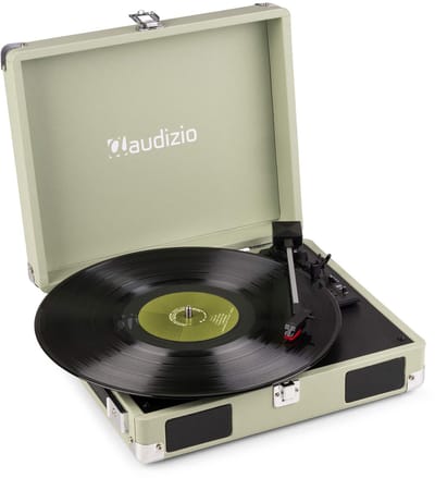 Platenspeler met speakers - Audizio RP111G - Retro platenspeler - LP speler - Model 2025 - Groen