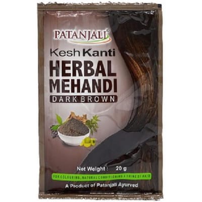 Patanjali Kesh Kanti Herbal Mehandi Natuurlijk Bruin, Donkerbruin en Natuurlijk Zwart Dark Brown