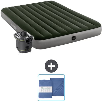 Intex Luchtbed - 2-Persoons - 152 x 203 x 25 cm - Groen - Inclusief pomp en Hoeslaken