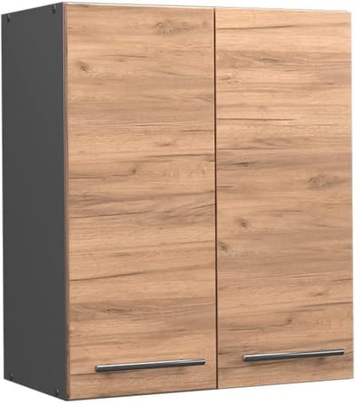 Wandkast Keuken Invalshoek 60 cm Eiken/Antraciet