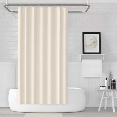 Casabueno - Effen Douchegordijn 240X200 cm - Badkamer Gordijn - Shower Curtain - Waterdicht - Sneldrogend en Anti Schimmel -Wasbaar en Duurzaam - Licht Ecru