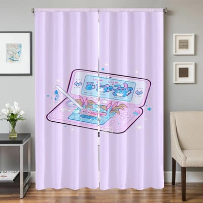 Intérieur Maison Rideaux de Cuisine pour Salon 2 Pièces Rideaux Occultants Rideau de Porte Décoration Chambre Pokémon Cloison W50xH70cmx2pcs-CL white