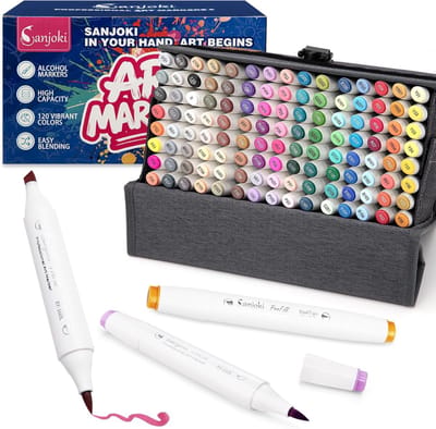 Alcohol Markers - Kleurmarker Set - Multikleur - 120 Levendige Kleuren - Hoogwaardige Inkt - Voor Creatieve Geesten