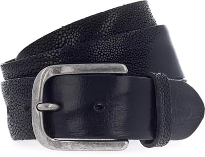 b.belt Leren Riem Ray Belt W100 Black Zwart