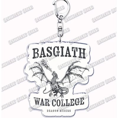 Populair Basgiath Oorlogscollege Vierde Vleugel Zwarte Draak Sleutelhanger Hanger Auto Sleutelhanger Sieraden Mannen Kinderen Cadeaus Accessoires white