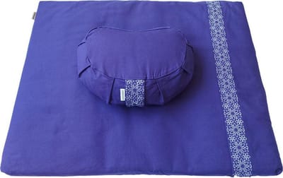 Samarali Halve Maan Meditatiekussen & Zabuton Set – 100% Biologisch Katoen – Comfortabele Ondersteuning voor Lange Meditatiesessies – Ergonomisch ontwerp