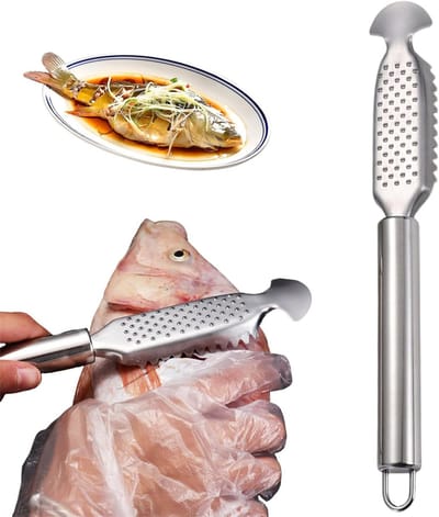 Professionele Vis Schubben Ontschaler - 3-in-1 Vis Schaal Verwijderaar voor Keuken en Zeevruchten Markten, Ideaal voor Schoonmaken en Voorbereiden van Vis
