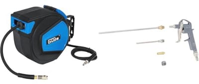 Automatische Slanghaspel 15 m met Lucht Blaaspistool en 3 Verstuivers