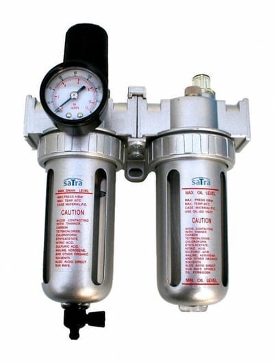drukregelaar met filter en waterafscheider - compressor regelaar 1/2 duims - reduceerventiel - satra
