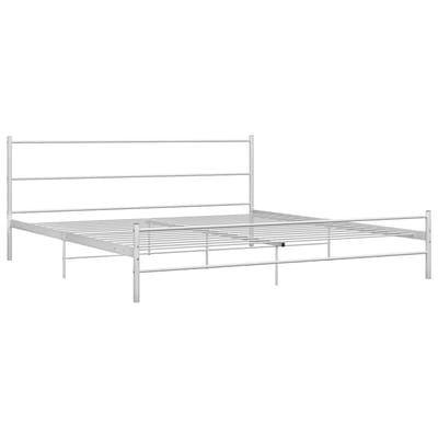 vidaXL - Bedframe - metaal - wit - 200x200 - cm