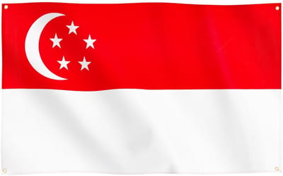 Vlag Singapore - 90x150 cm - Singaporese vlag - Met ophangringen - Flag Singapore - Jonyx