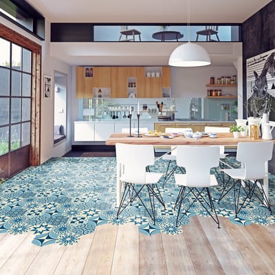 Antislip vloerstickers met beschermlaag - TOMETTES FLOOR ANEMA - 60x135cm - 10 zeshoekige stickers 30x26cm