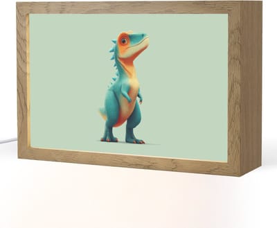 Nachtlampje 30x20 cm - Kinder lampje - Cartoon - Dino - Oranje - Stekels - Tafellamp kinderkamer - Slaapkamer lamp - Bedlamp kinderen - Kinderlampje stopcontact - Wandlamp babykamer - Nachtlampjes