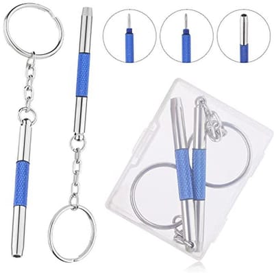 Kleine Lenzenvloeistof Reparatieset - Mini 3-in-1 Precisie Schroevendraaiers Set Met Sleutelhanger Voor Bril