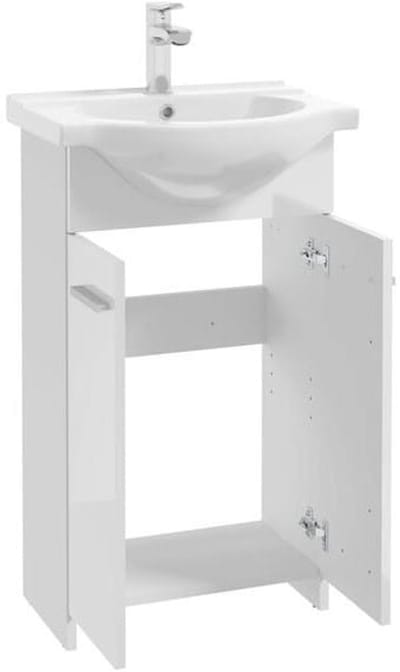 Deftrans Marlena - Badkamerkast met Wasbak - 50 cm - Wit - Staand