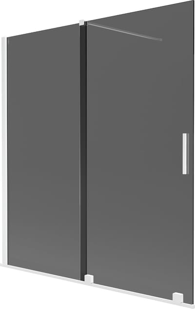 Mexen Velar badwand 2-delige schuifwand 150 x 150 , grafiet, wit - 896-150-000-41-20