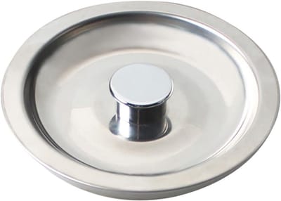 Gootsteenstop - Afvoerdeksel Spoelbak - Lekkages Voorkomen - Lekvrije PVC-pakking - 120 mm diameter - Zilver