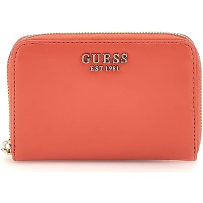 GUESS Portemonnee Laurel Zip Around Wallet Coral Red Koraalrood