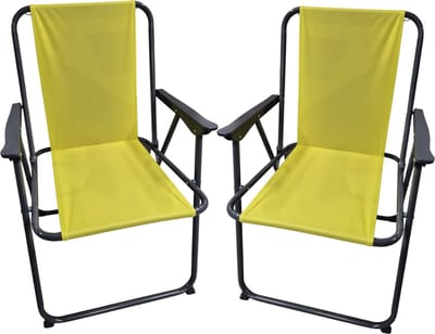 Atmosphera camping/strand stoel - 4x - aluminium - inklapbaar - groen - L52 x B55 x H75 cm - buitenstoelen